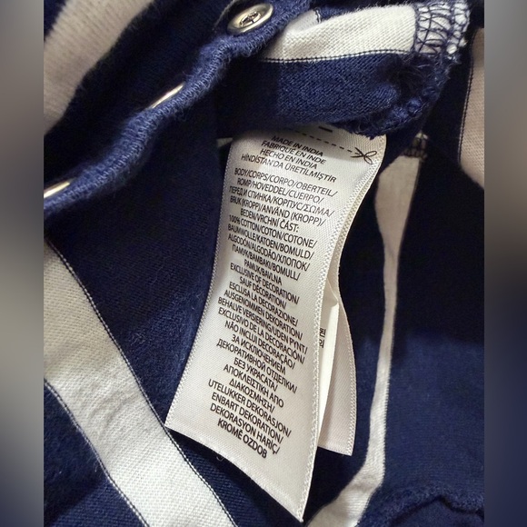 Ralph Lauren 3 months striped cotton jersey rugby coverall one-piece - Picture 5 of 5